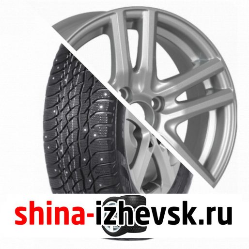 Колесо в сборе Viatti Bosco Nordico (V-523) 205/70 R15 T 96 + Tech Line 529 6xR15 4×100 ET40 DIA60.1 Серый в Ижевске